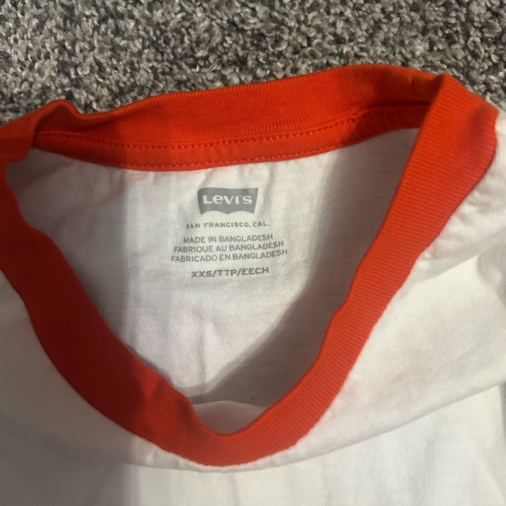 Levi's White and Red Retro Ringer Tee - Picture 2 of 4